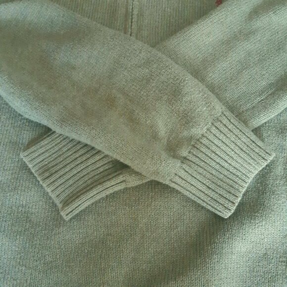 Polo Ralph Lauren SZ S 100% Cotton Sage Green Men's Pullover 1/4 Zip Sweater - Picture 8 of 15